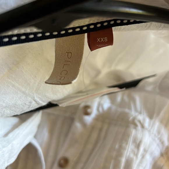 Pilcro White Corset Buttondown Pleated Peplum Victorian Top Shirt XXS - Picture 5 of 6